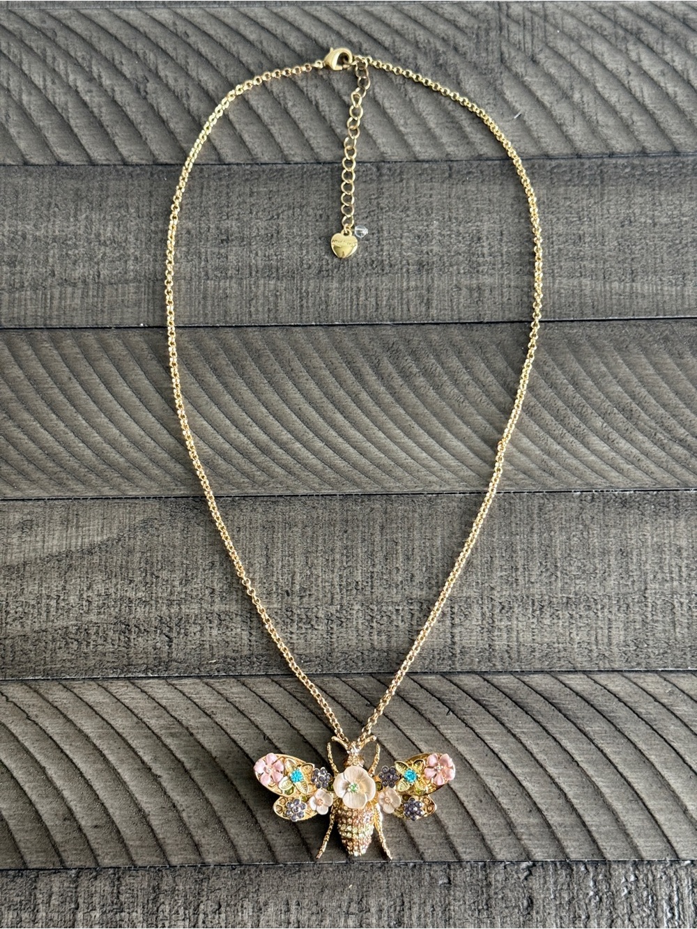Vintage Betsey Johnson Queen Bee Pendant Necklace